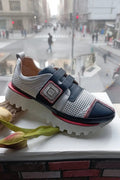 Red Blue & White Leather Sneaker
